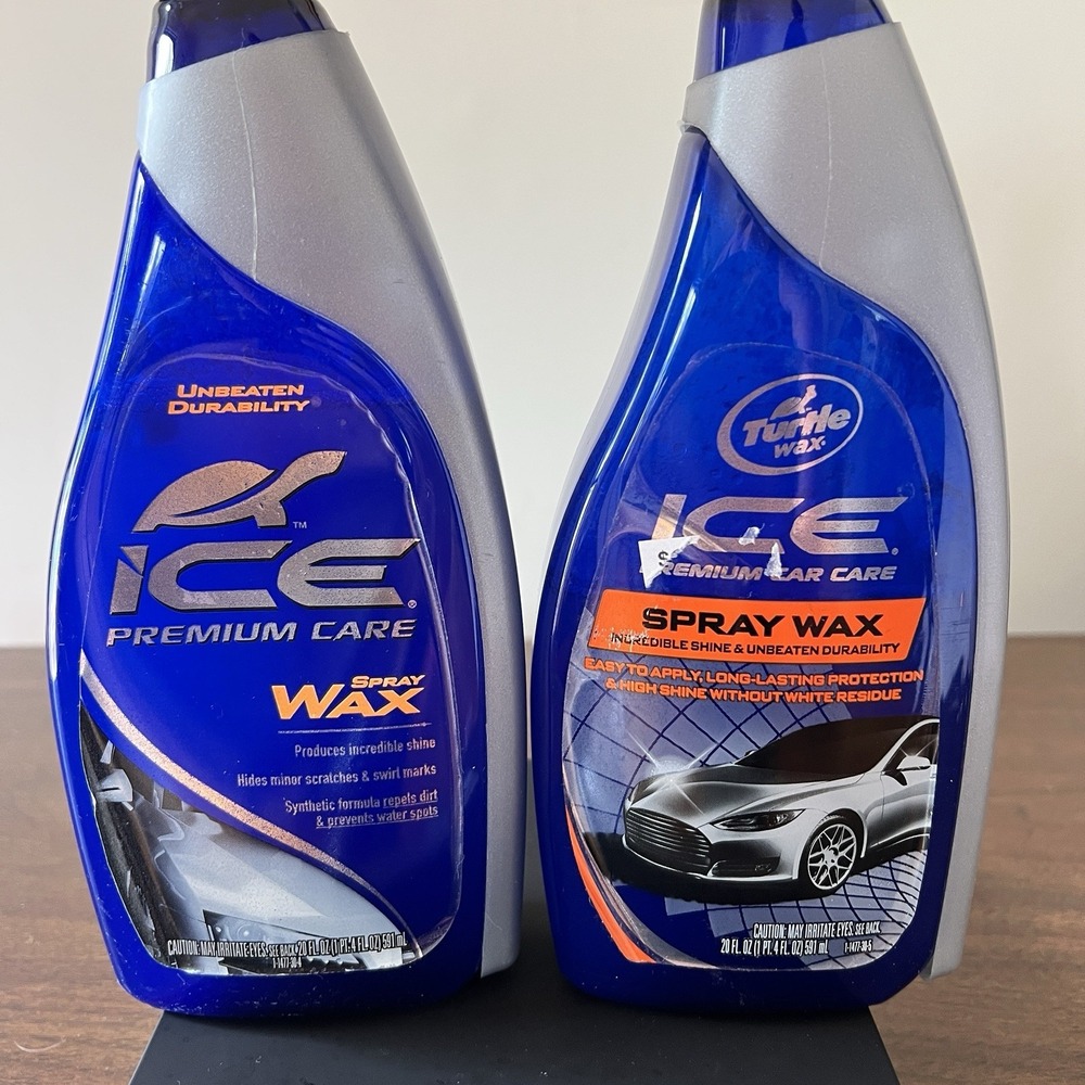 Turtle Wax ICE Spray Wax 20oz Lot of 2 USED Car Shine Polish No White Residue